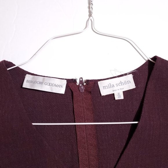 Vintage Mila Schon Faux Fur Cuff Open Blazer Jacket Women's Size 8 40 Red Italy - Picture 7 of 12